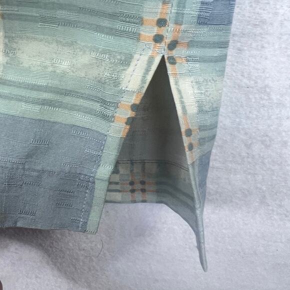 Tommy Bahama Checkered Silk Shirt Size M Green Short Sleeve Button Up Casual - Picture 5 of 9